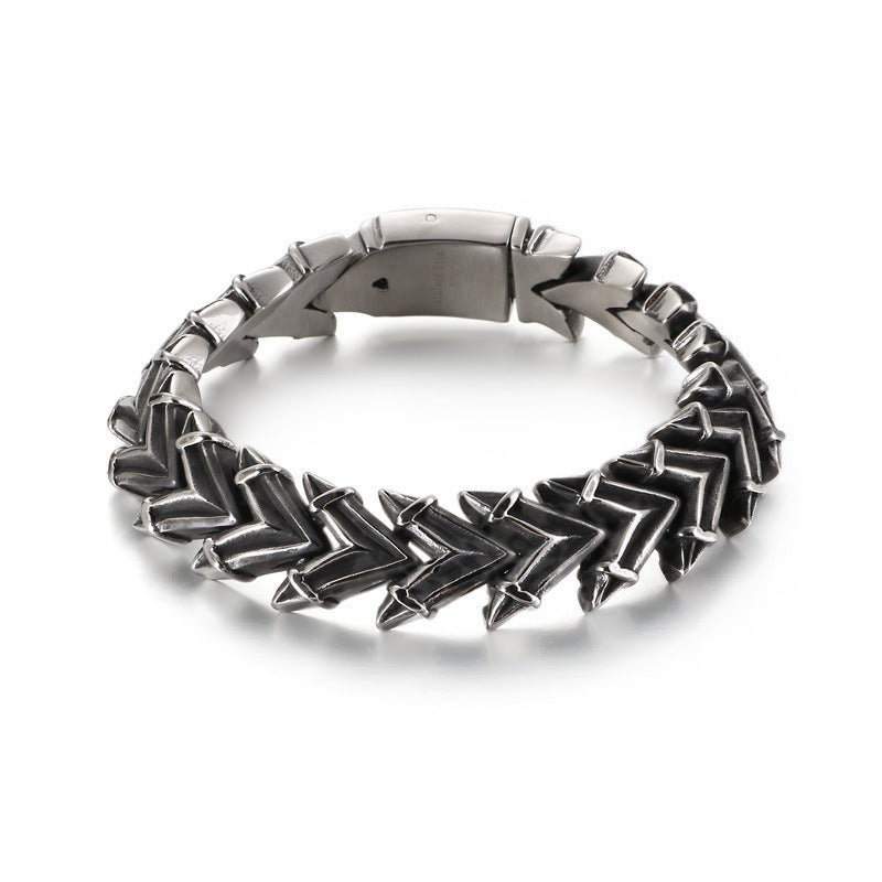 Punk Skull Titanium Steel Men's Bracelet - Wholesale