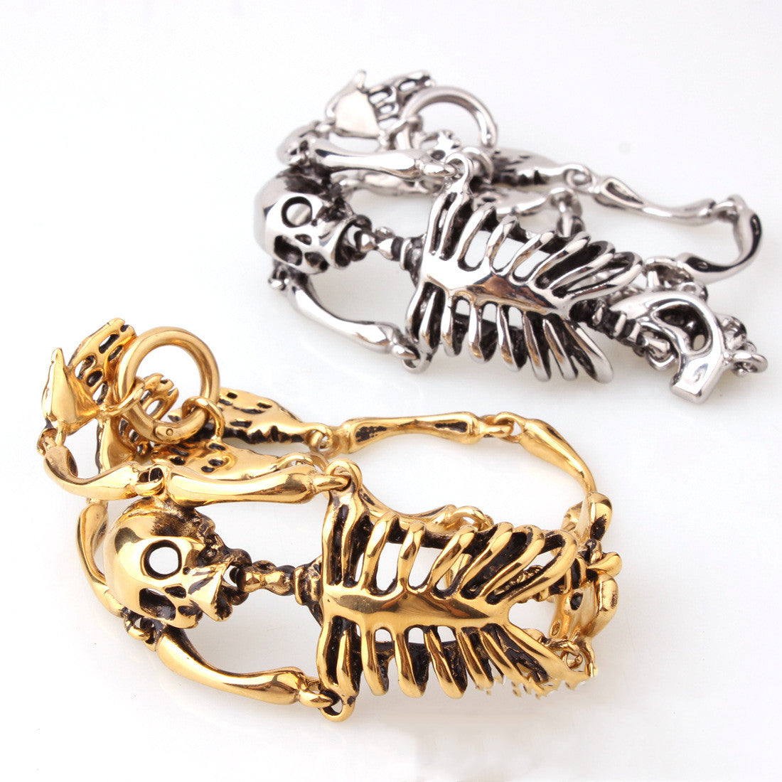 Men's Gothic Style Titanium Steel Skull Bracelet