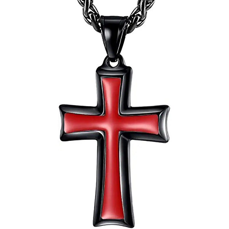 Minimalist stainless steel cross necklace